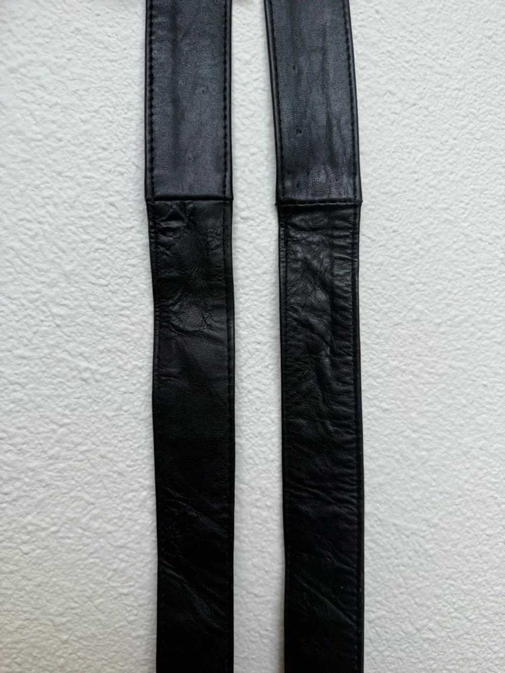Y2k Black Leather Wrap Belt Tie Waist Obi Style Long Adjustable